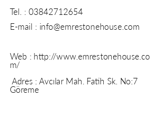 Emre's Stone House iletiim bilgileri
